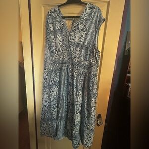 Old Navy cotton Blue Patterned Dress